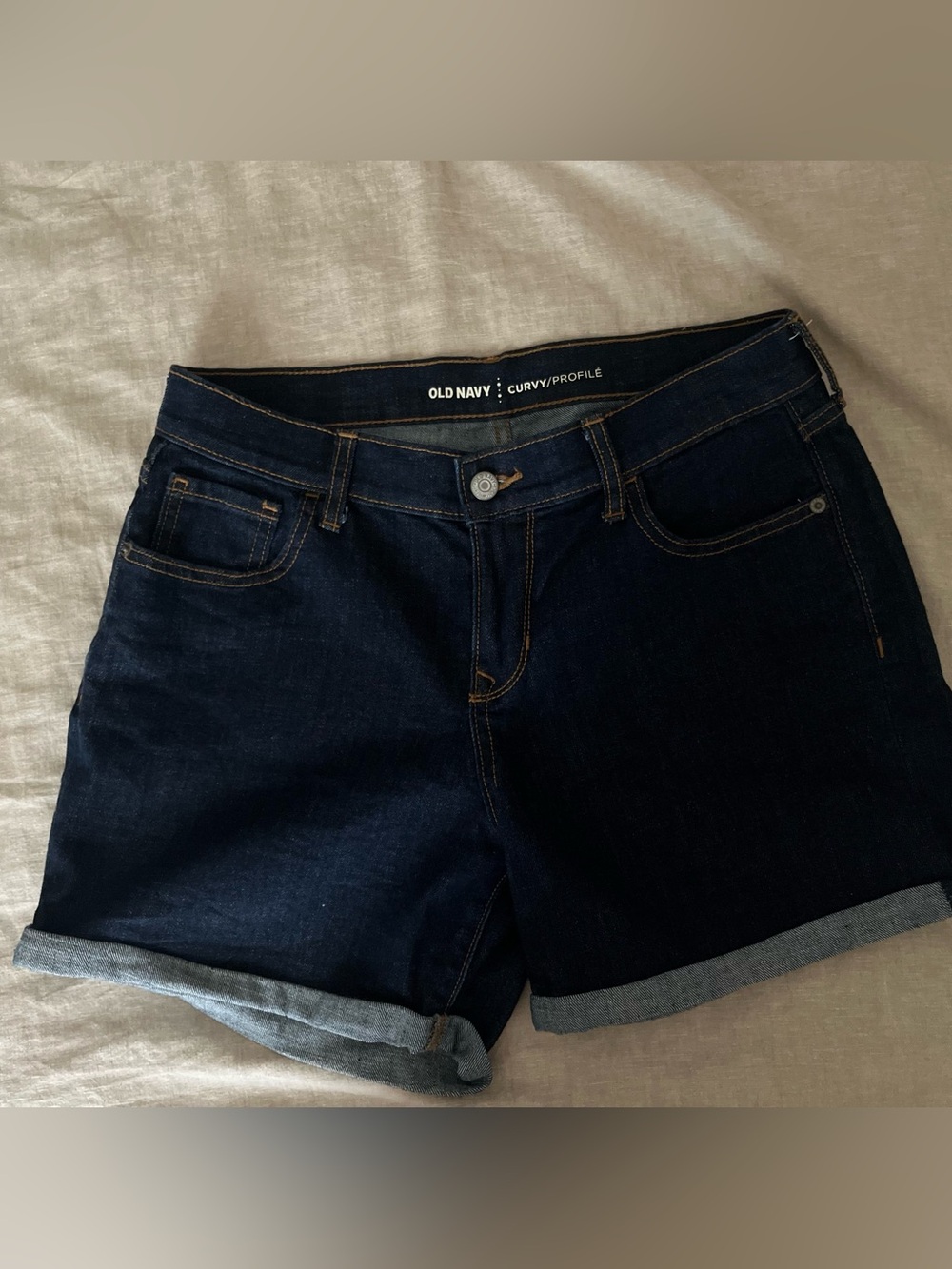 Old Navy Curvy Profile Dark Wash Denim Shorts